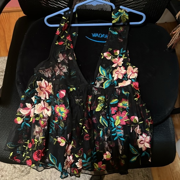 ecote’ babydoll sheer black top size xs. Beautiful design, perfect condition - Picture 7 of 8